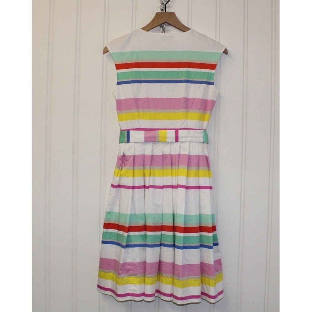 Kate Spade New York Multi Color Pleated Stripe Shirt Dress Preppy Size 6 $398 - Picture 11 of 11